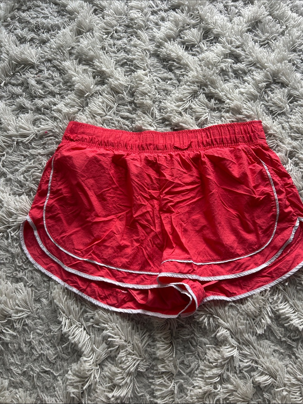 JoyLab Bright Red Athletic Shorts with White Trim
